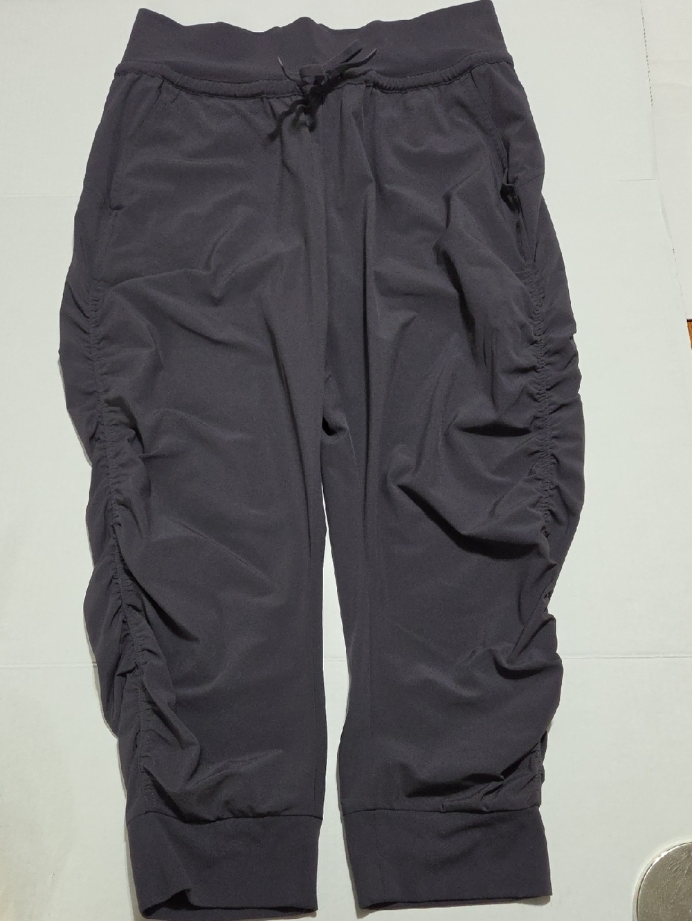 Athleta Black Ruched Track Joggers